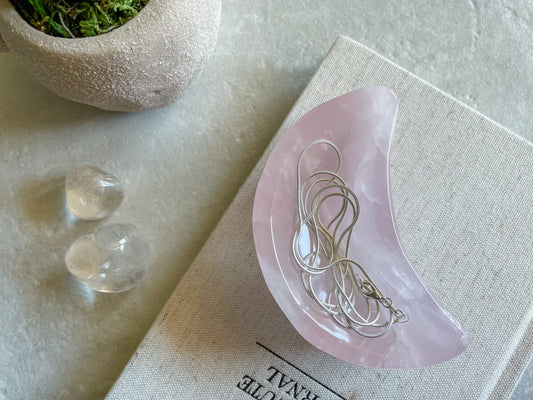 Rose Quartz Half Moon Bowl