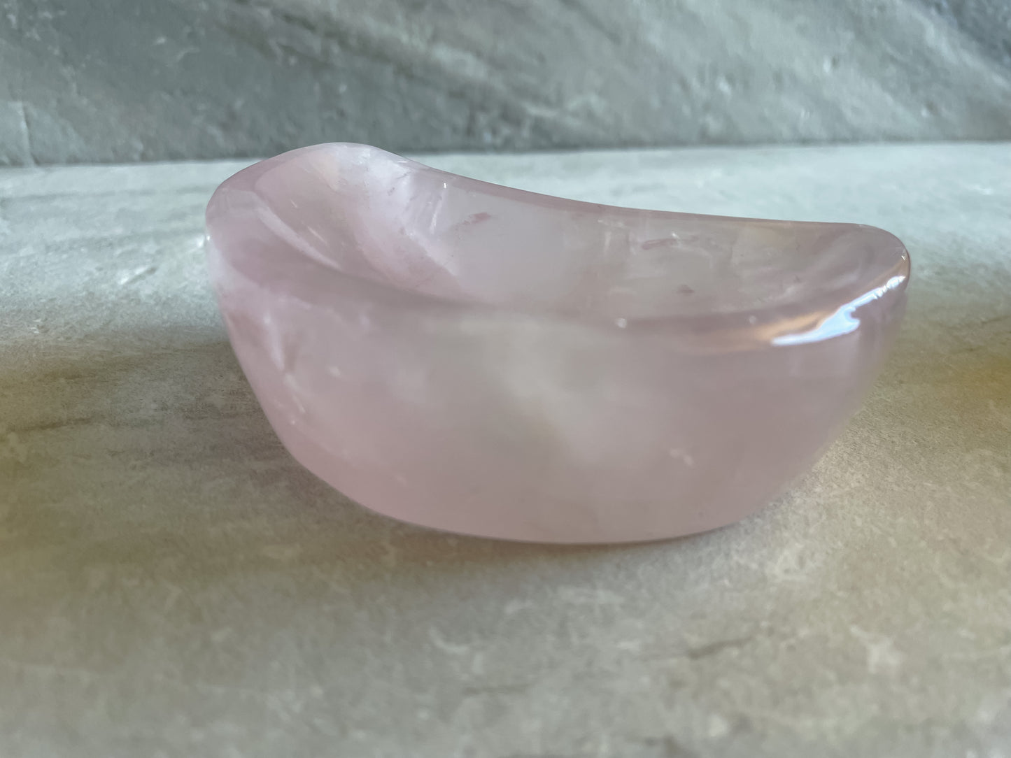 Rose Quartz Half Moon Bowl